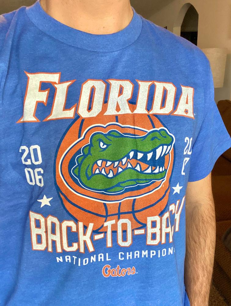 Florida Gators Back-to-Back Basketball Champs Tee - Customer Photo From Lucas