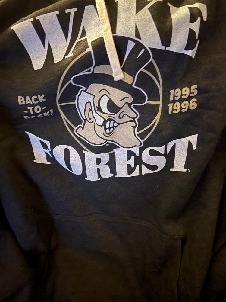 PREORDER: Vintage Wake Forest 90s Basketball Hoodie - Customer Photo From Liam