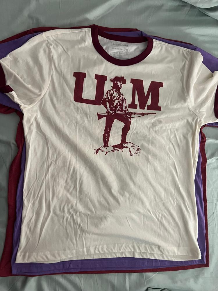 UMass Vintage Minuteman Logo Ringer Tee - Customer Photo From William Nahim