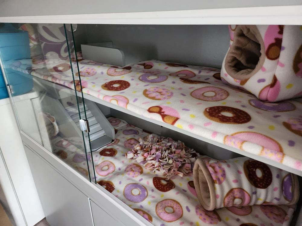 Custom size donut fleece cage liners made to measure - Donuts - Customer Photo From Kristina Pick