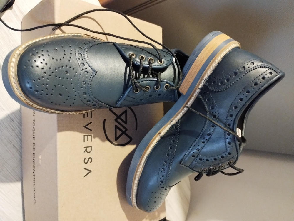 Viceversa – Zapatos Brogue Color Azul - Customer Photo From Luis Eduardo Sosa