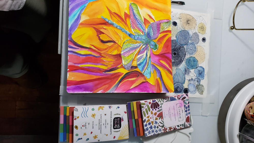 Viviva Coloursheets, Metallic Single Set, 10 Vibrant Watercolours, For Outdoor And Travel, VV276004