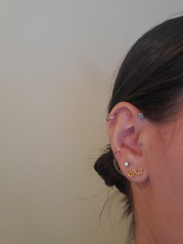 Nichons - Boucles d'oreilles en or - Photo d'un client de Roxanna Tabari