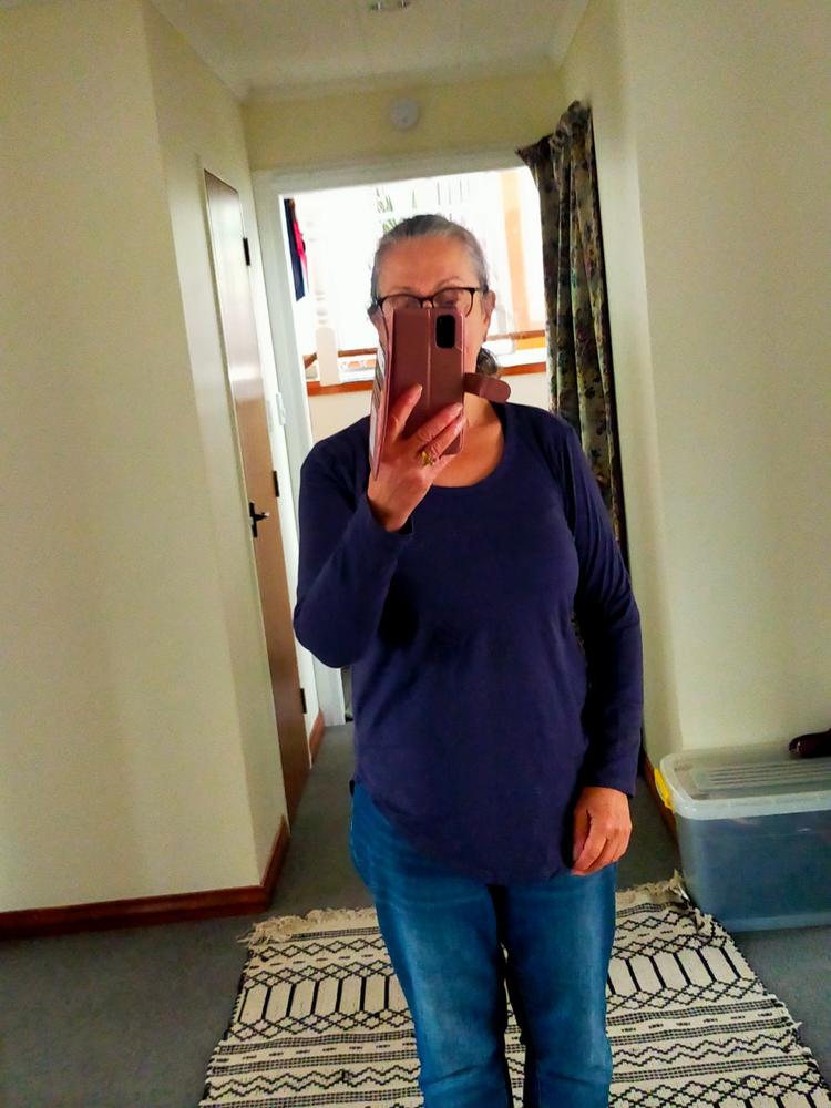 Betty Basics Megan Long Sleeve Top Navy - Customer Photo From Debra Girling