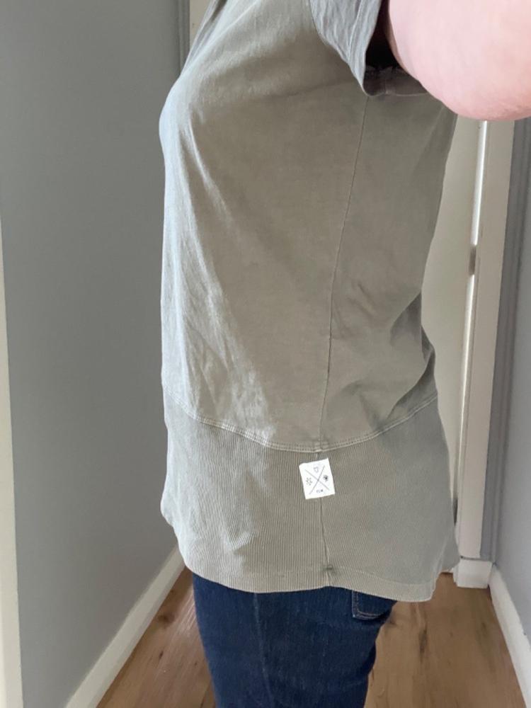 Elm Rib Short Sleeve Tee Washed Khaki - Customer Photo From Melissa Allomes