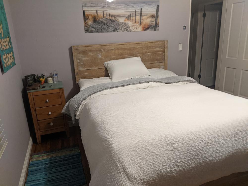 Grain Wood Furniture Montauk Queen Solid Panel Bed Driftwood Hanaposy