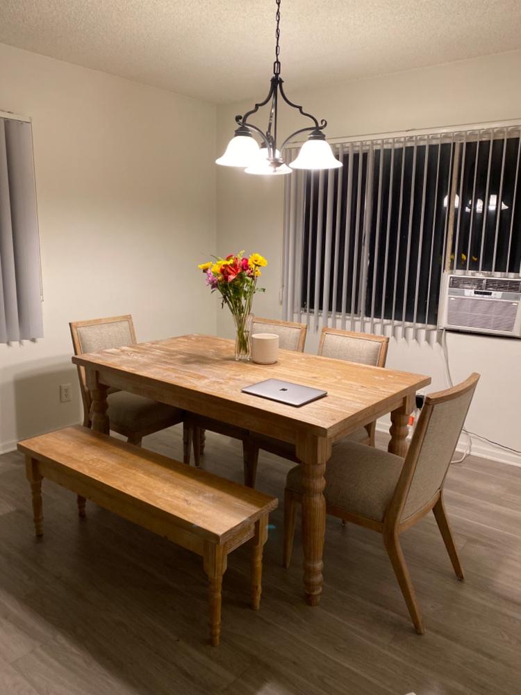 Valerie solid wood dining deals table grain wood furniture