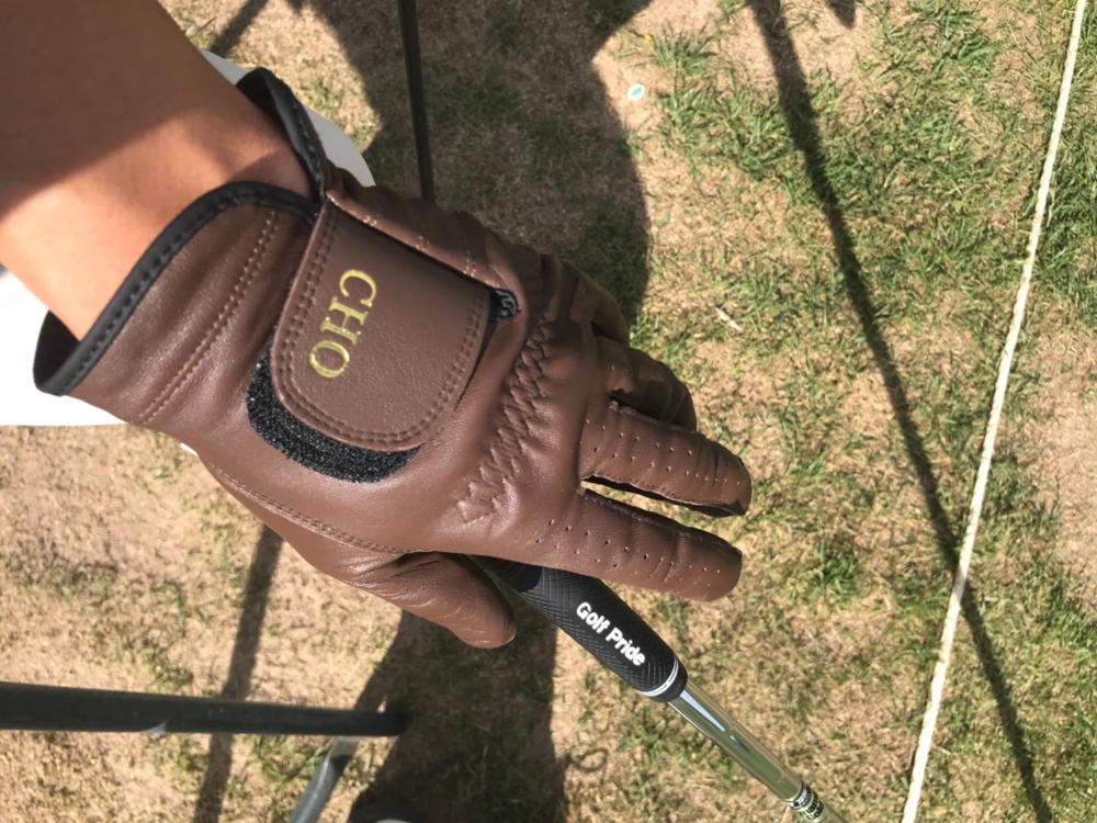 Personalised Premium Cabretta Leather Golf Glove (MENS) - Cognac Brown - Customer Photo From Seokjin Cho