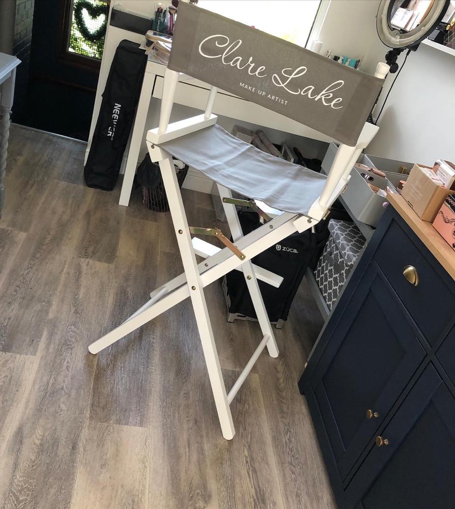 Premium Tall Makeup Chair - Customer Photo From Clare L.