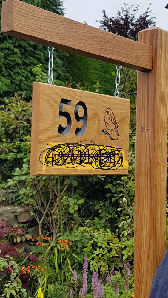 Gallows Sign Bracket and Large Double Sided Sign - Customer Photo From Angela Malpass