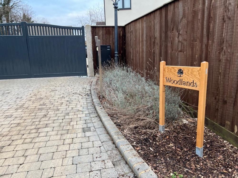 Medium Ladder Sign 500 x 220mm - Posts 45 x 45 x 915mm - Customer Photo From Lisa B.