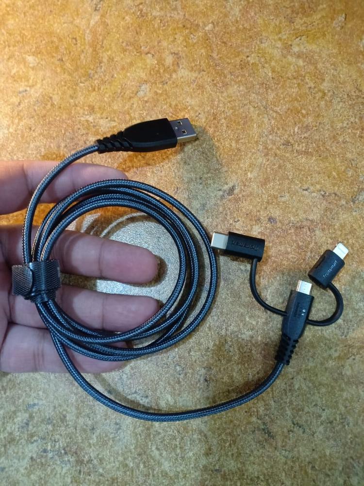 Tronsmart 3 in 1 MFi Certified Lightning - USB Type C - Micro USB Braided Premium Cable - 4 Feet - LAC10 - Customer Photo From Hasan Masud