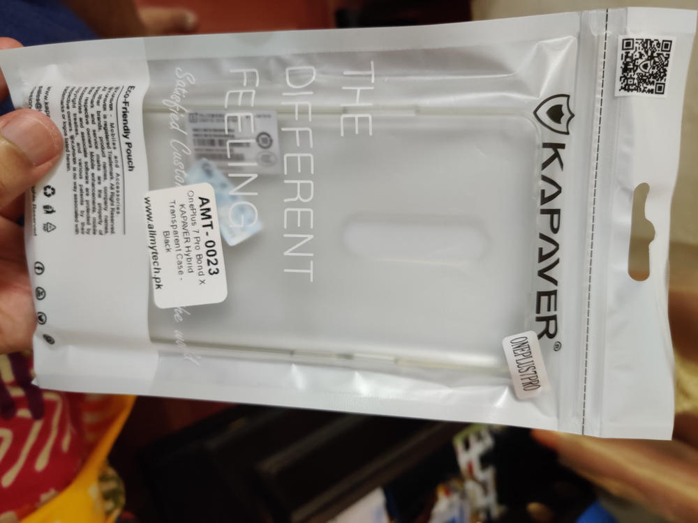 OnePlus 7 Pro Bond X Hybrid Transparent Case by KAPAVER - Black - Customer Photo From samee saboor