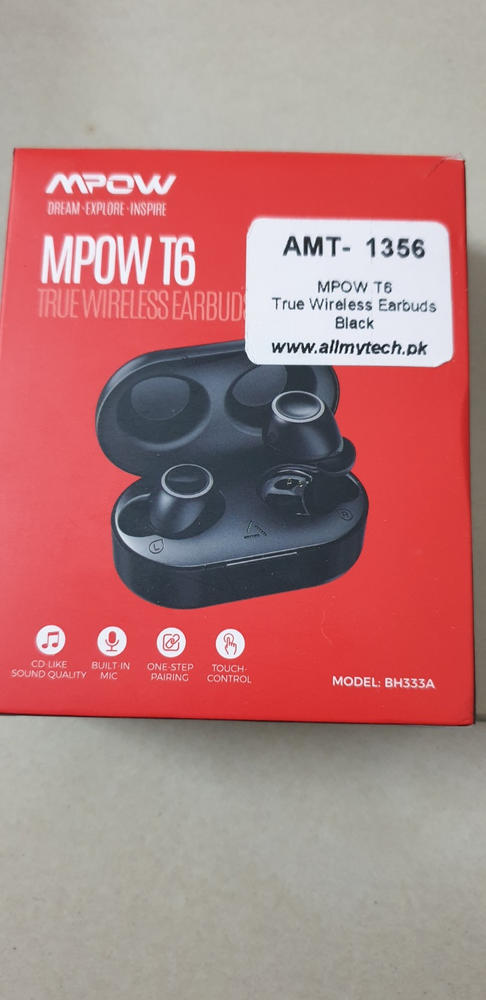 MPOW T6 True Wireless Earbuds Upgraded Version with 3D Hifi Sound, CVC 8.0 Noise Cancellation 19 Hour Battery - Customer Photo From Fanila younis 