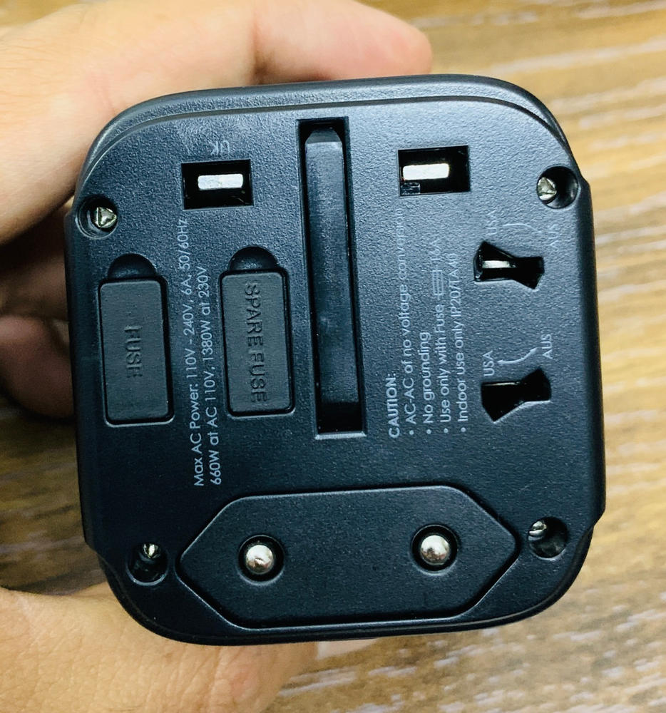 Aukey Universal Travel Adapter With USB-C and USB-A Ports - PA-TA01 - Black - Customer Photo From Ibad Ahmad