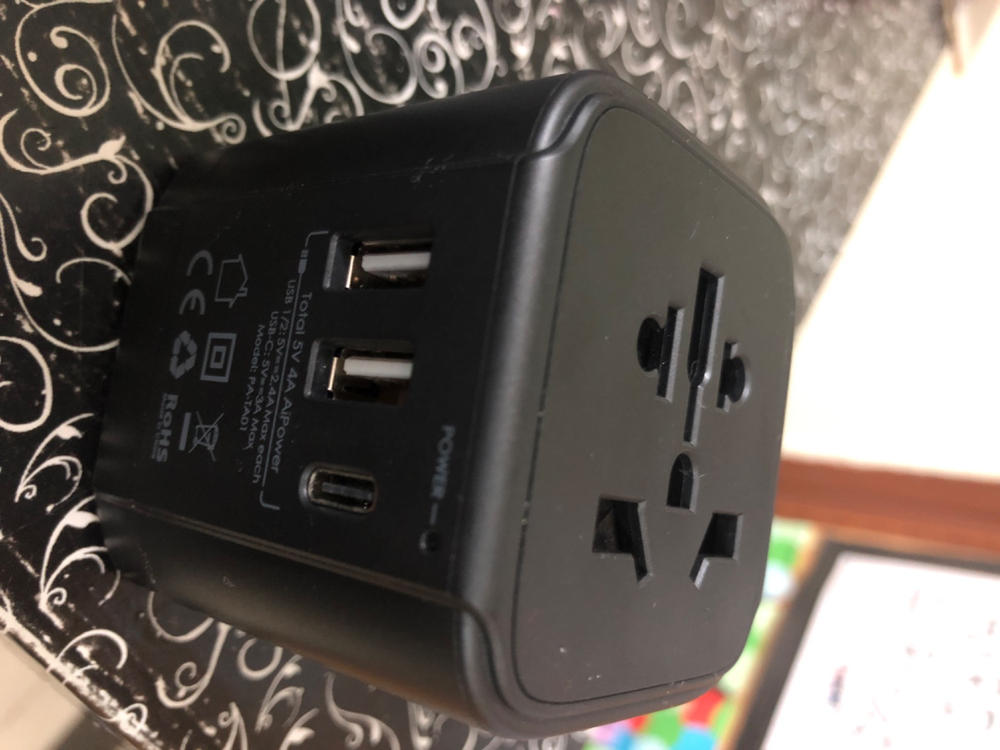 Aukey Universal Travel Adapter With USB-C and USB-A Ports - PA-TA01 - Black - Customer Photo From Radia Sheikh