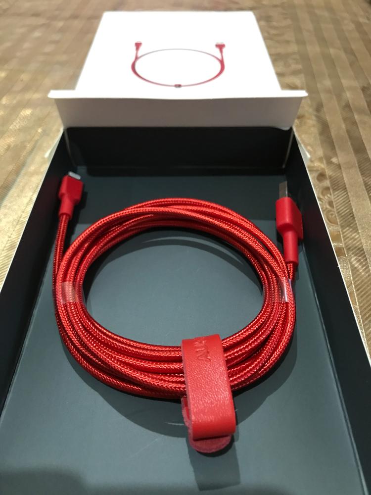 Aukey Braided Nylon MFI Lightning Cable - 2m/6.6ft - CB-BAL4 - Red - Customer Photo From Yousuf Bhatti