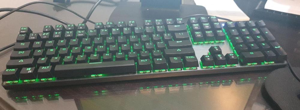 AUKEY Mechanical Keyboard Blue Switch, 104-Key RGB Backlit Gaming Keyboard with Customizable Lighting Effects, Aluminium USB Wired Keyboard - KM-G3 - Customer Photo From Farooq Zia