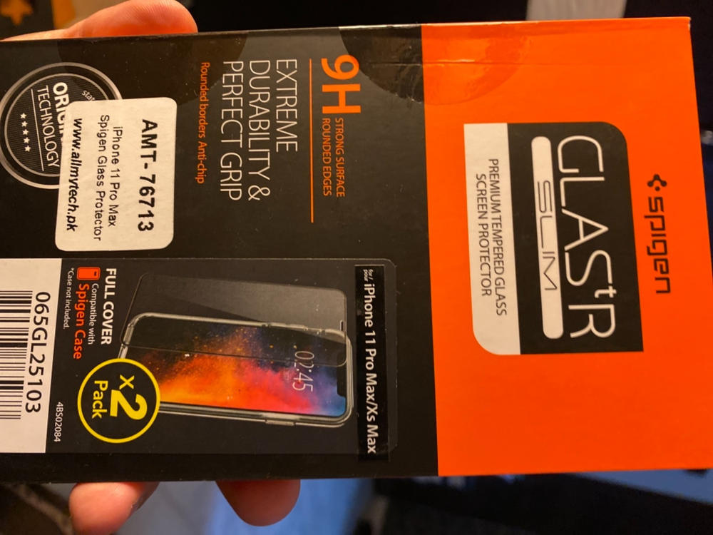 iPhone 11 Pro Max / iPhone XS Max Screen Protector GLAS.tR Slim Full Cover - 2 PACK - 065GL25103 - Customer Photo From Zunaib Akhund