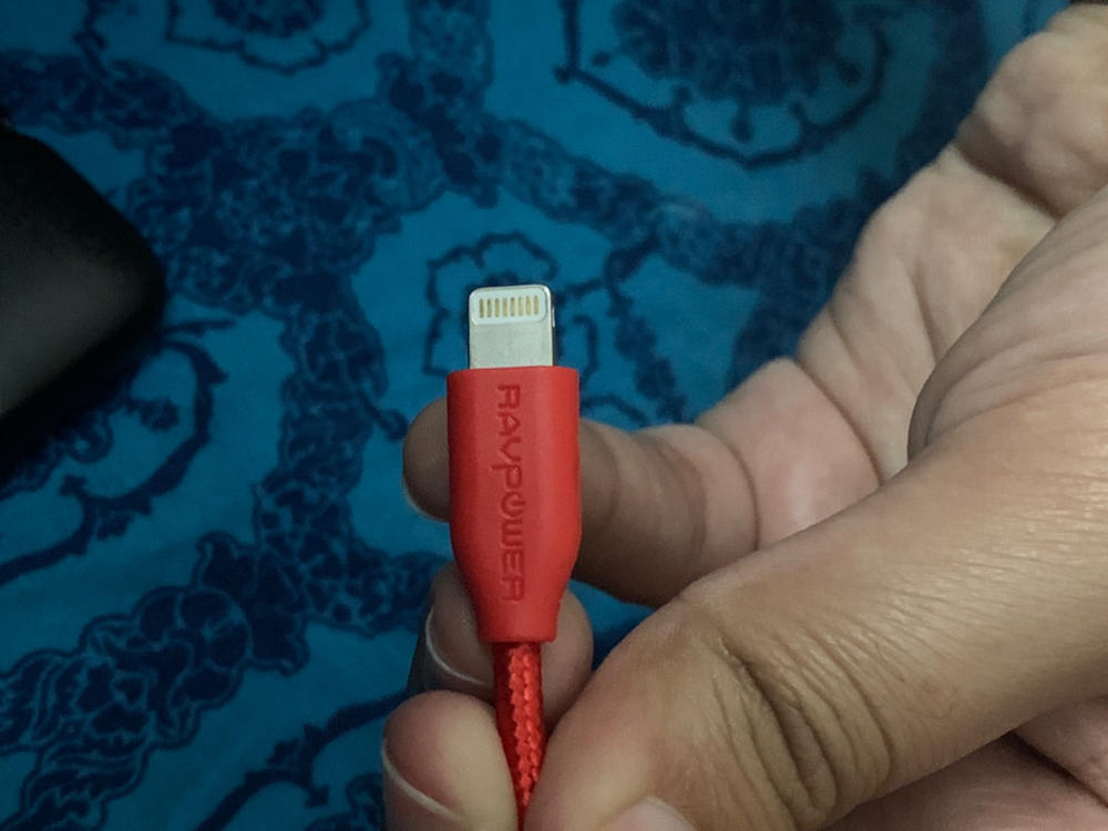Braided Lightning Cable MFi Certified - 1 M - 3 Feet - Red - RP-CB019 by Ravpower - Customer Photo From Fahmeed Riaz