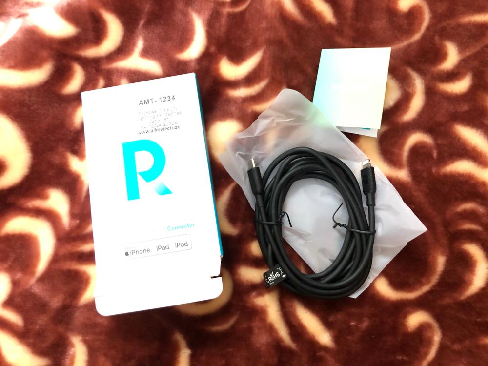Type C to Lightning Cable by RavPower MFi Certified for Fast Wired Charging - 6 Feet - 2 meter - Black - RP-CB054 - Customer Photo From Zeshan