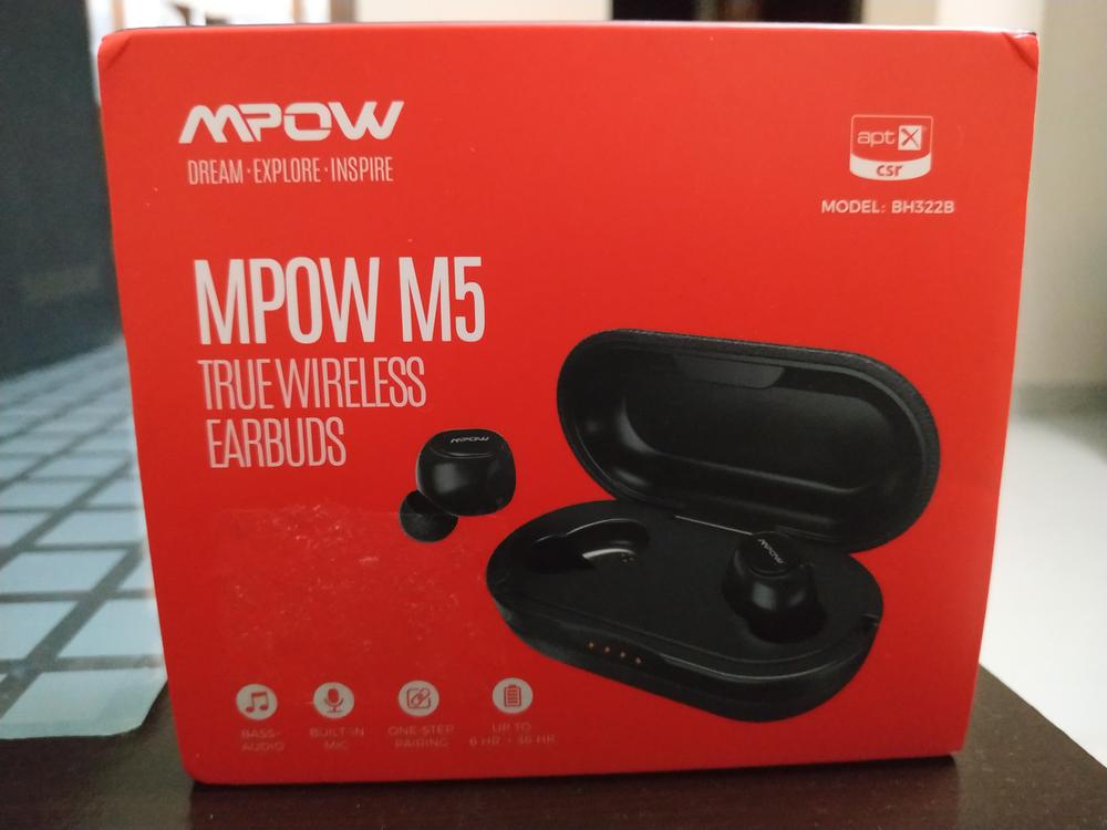 True Wireless Earphones T5 / M5 Updated Version by MPOW with Qualcomm aptX, CVC 8.0 Noise Cancellation 36 Hour Battery - Customer Photo From Sobaan