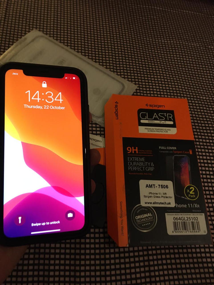 iPhone 11 / iPhone XR Screen Protector GLAS.tR Slim Full Cover - 2 PACK - Customer Photo From Saad Manzoor Rizvi