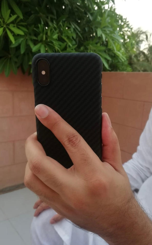 iPhone XS Aramid MagEZ Case by PITAKA - Black / Grey Twill - Customer Photo From Shoaib Rafiq