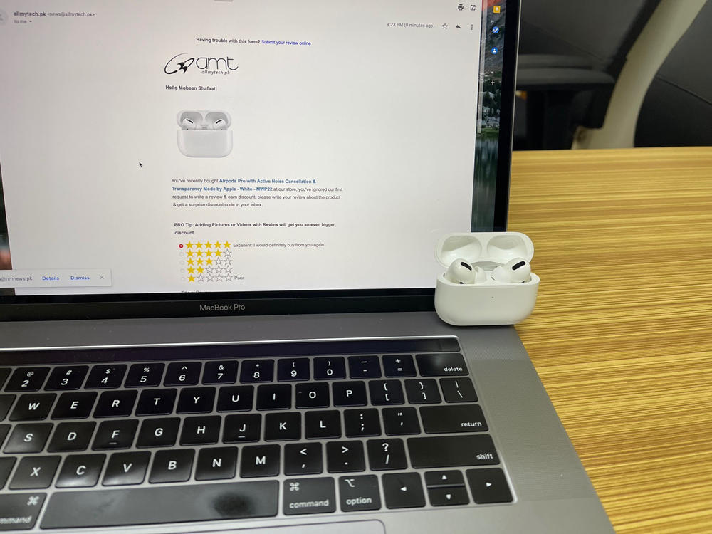Airpods Pro with Active Noise Cancellation & Transparency Mode by Apple - White - MWP22 - Customer Photo From Mobeen Shafaat