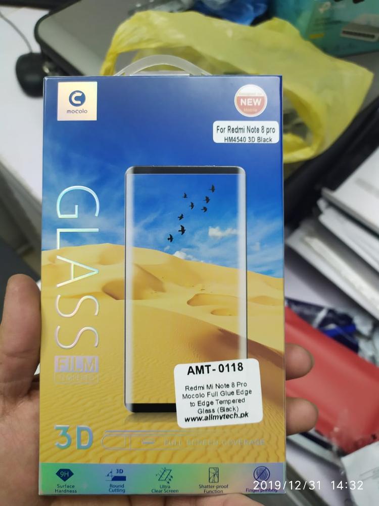 Redmi Note 8 Pro Glass Protector Full Glue Edge to Edge Tempered - Black - Customer Photo From Jazib Bilal