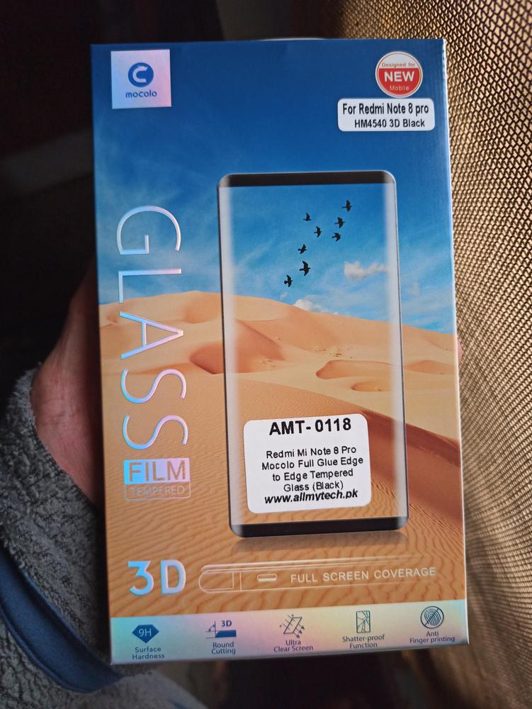 Redmi Note 8 Pro Glass Protector Full Glue Edge to Edge Tempered - Black - Customer Photo From Asim