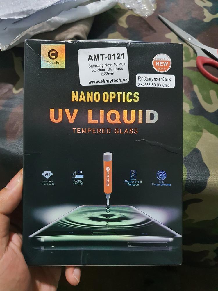 Samsung Galaxy Note 10 Plus UV Glass Protector with UV Light by Mocolo - Customer Photo From Aqeel Kazmi 