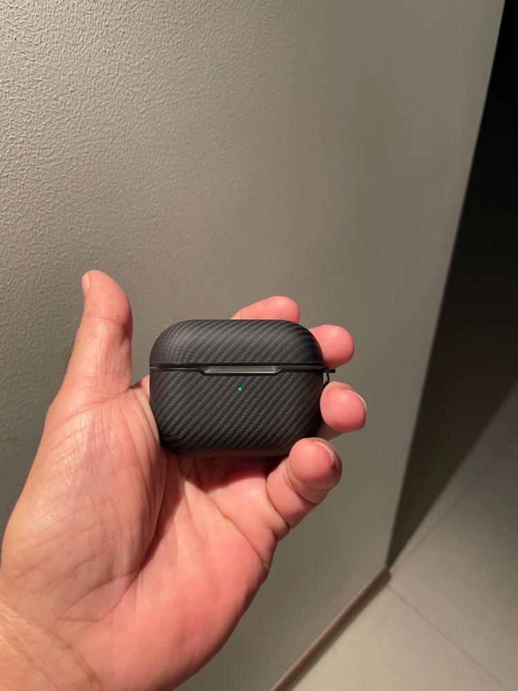 Airpal Mini Aramid Fiber Protective Case for Airpods Pro by PITAKA - Black Twill - Customer Photo From Kashif Kalim