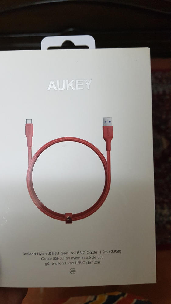 AUKEY USB C Cable 3.95 feet Braided USB 3.0 Type C Cable Fast Charge - Red - CB-AC1 - Customer Photo From Fariha Karamat