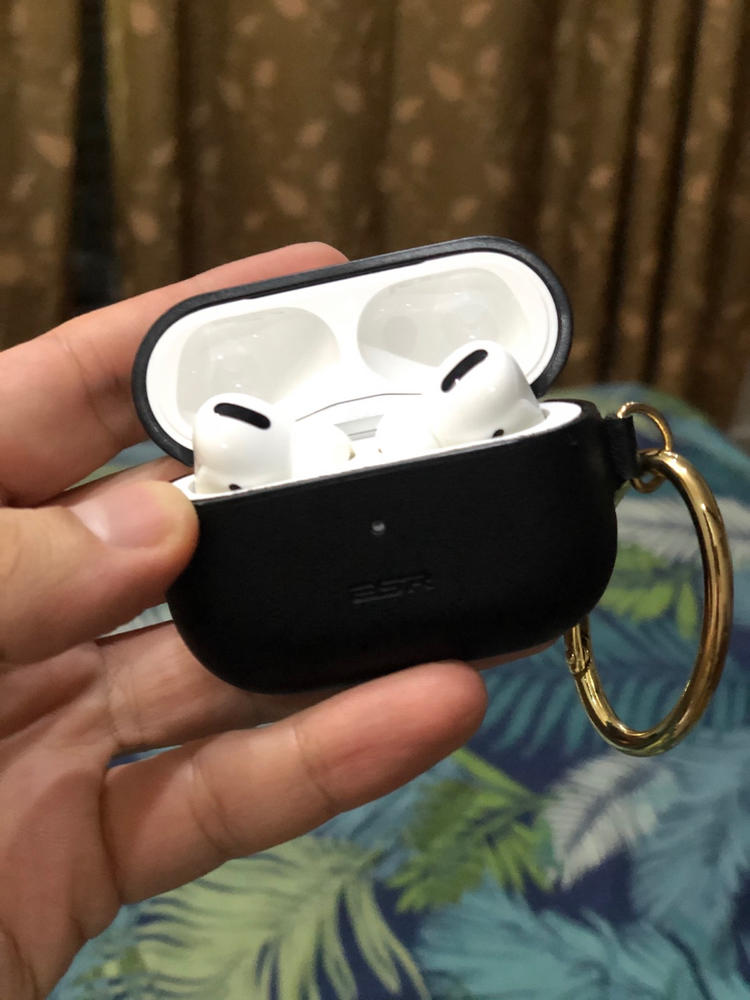 Metro Light Leather Protective Case for Airpods Pro by ESR - Black - Customer Photo From Aatef Badshah