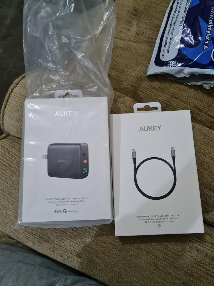 Aukey Braided Nylon USB 2.0 C to C Cable -3.3ft - CB-CD5 - Black - Customer Photo From Asad Ali
