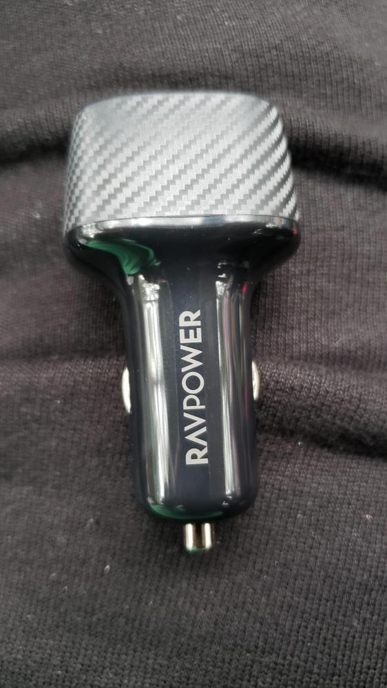 RAVPower 48W Type C Car Charger with 30W Power Delivery & 18W QC 3.0 � RP-VC019 � Black - Customer Photo From Amazon Reviews