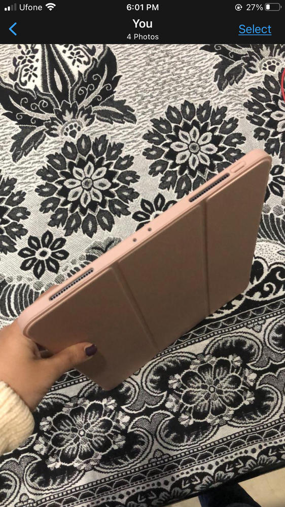 iPad Pro 12.9" 2020 Rebound Pencil Case Convenient Pencil Holder & Soft Flexible TPU Back Cover - Rose Gold also iPad Pro 12.9" 2019 - Customer Photo From Ujala Shahid