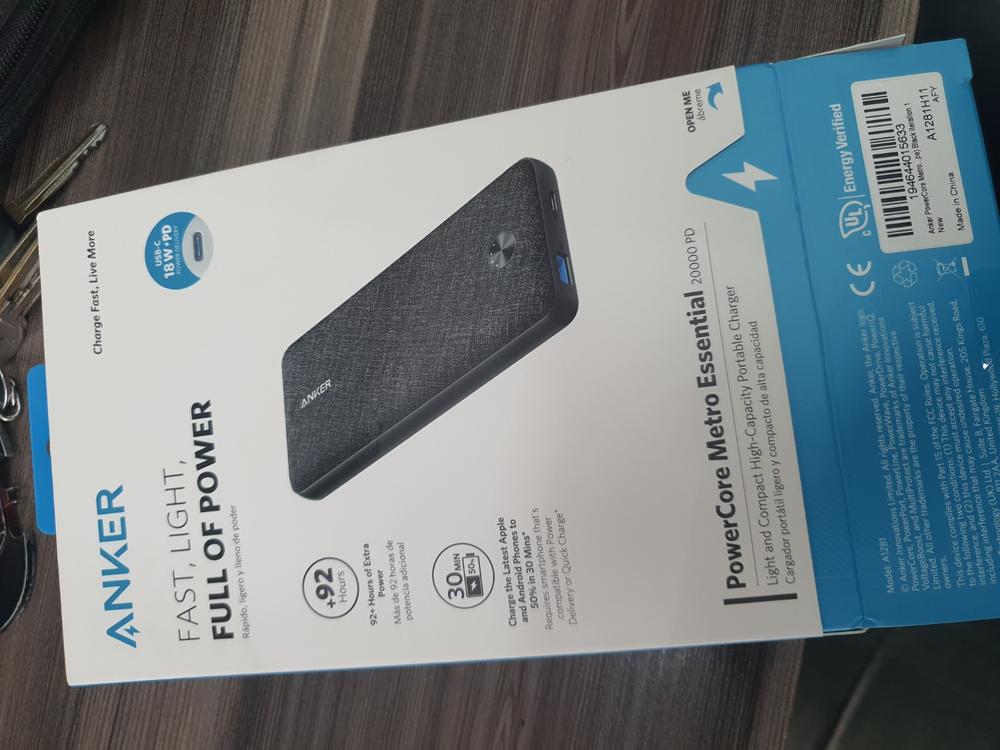 Anker PowerCore Metro Essential 20000 PD - Black - A1281H11 - Customer Photo From Babar Sajid