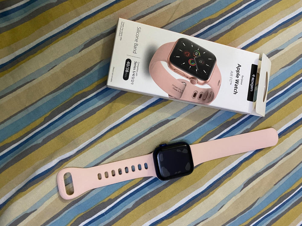 Apple Watch Band for 40mm / 38mm Silicone Fit by Spigen for Models 6/SE/5/4/3/2/1 - Rose Gold - 061MP25406 - Customer Photo From Naveed Siraj