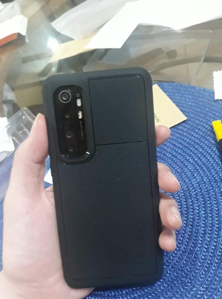 Mi Note 10 Lite Rugged Armor Case by Spigen Matte Black ACS01306 - Customer Photo From Amazon Review