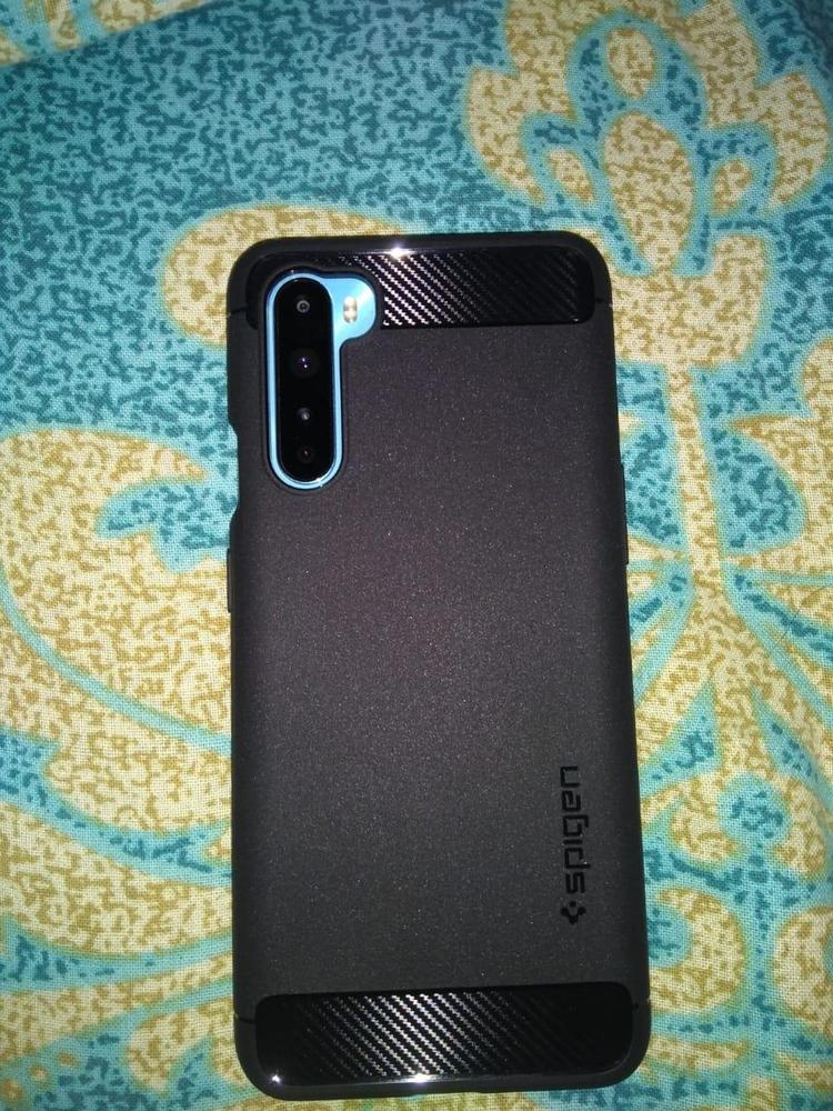 OnePlus Nord Rugged Armor Spigen ACS00990 � Black - Customer Photo From Amazon Review