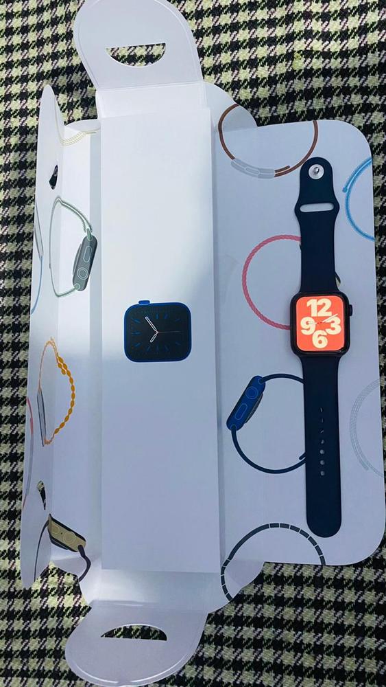 Apple Watch 6 - GPS, 44mm - Blue Aluminum Case with Deep Navy Sport Band - Customer Photo From Ahsan