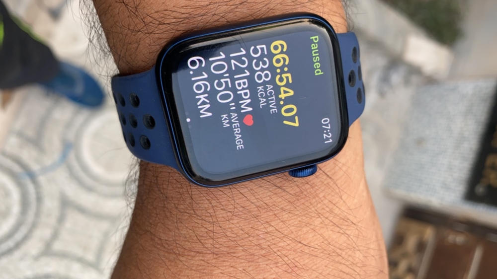 Apple Watch 6 - GPS, 44mm - Blue Aluminum Case with Deep Navy Sport Band - Customer Photo From Zeeshan Malik