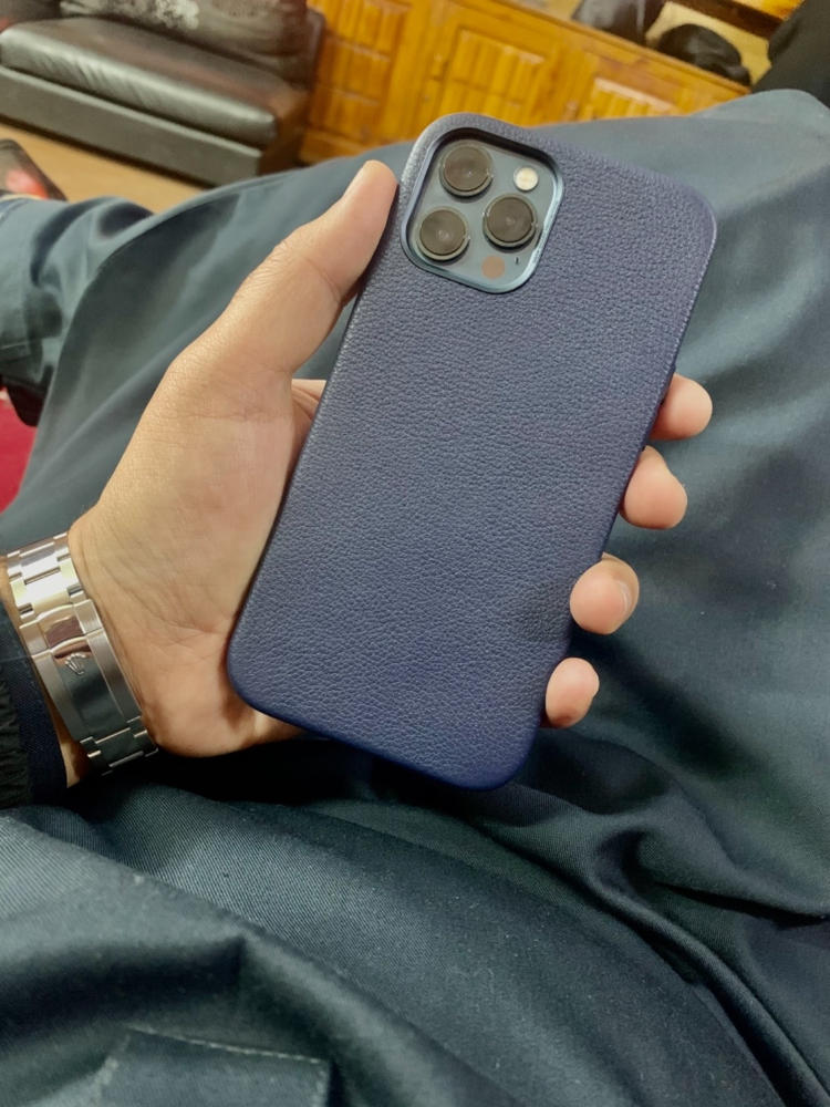 Apple iPhone 12 Pro Max Metro Premium Real Leather Case by ESR - Blue - Customer Photo From Haider Habib Khan