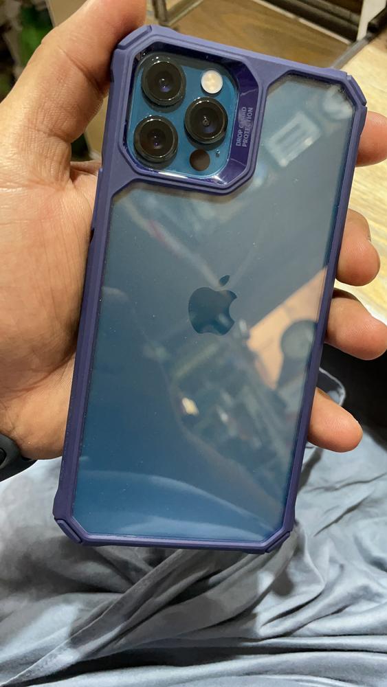 Apple iPhone 12 / iPhone 12 Pro Air Armor Rugged TPU Case - Transparent Blue - Customer Photo From Farhan Iqbal