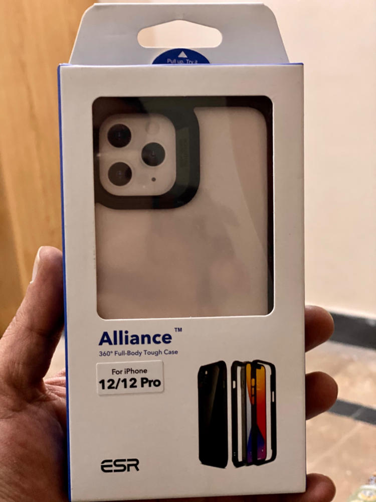 Apple iPhone 12 / iPhone 12 Pro Alliance Tough Case with 2 Tempered Glass by ESR - Black - Customer Photo From Arslan Ali