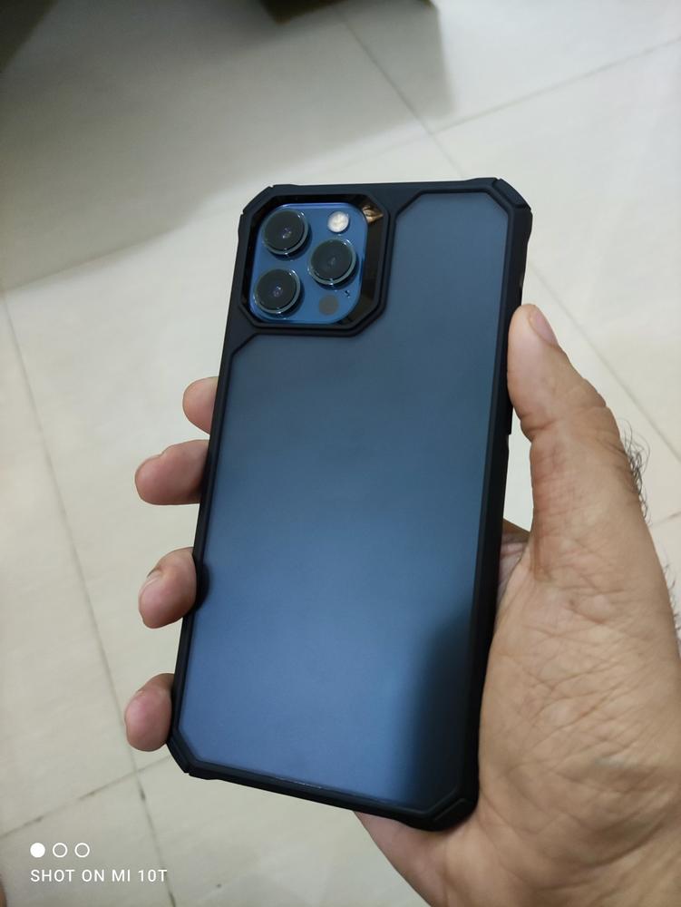 Apple iPhone 12 Pro Max Air Armor Rugged TPU Case - Translucent Black - Customer Photo From Usama Ahmed