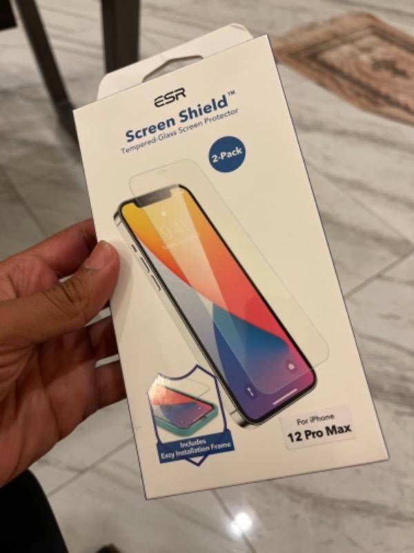 Apple iPhone 12 Pro Max Screen Shield Glass Protector 2 PACK with Easy Installation Frame by ESR - Customer Photo From Saad Alam