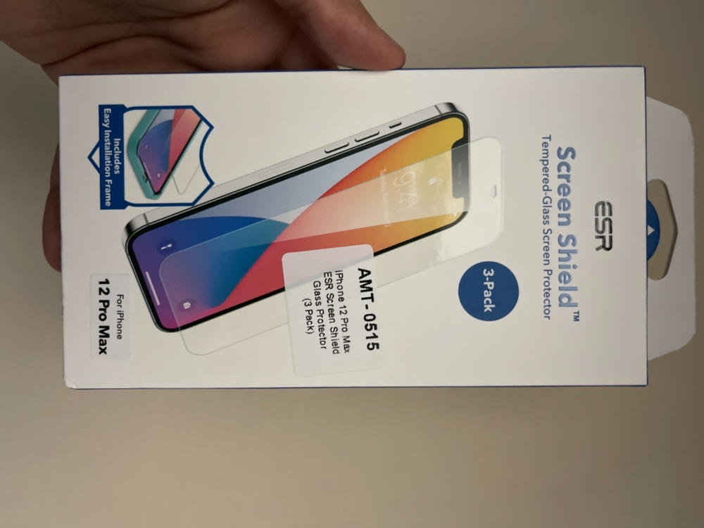 Apple iPhone 12 Pro Max Screen Shield Glass Protector 3 PACK with Easy Installation Frame by ESR - Customer Photo From Dr Bilal Aziz